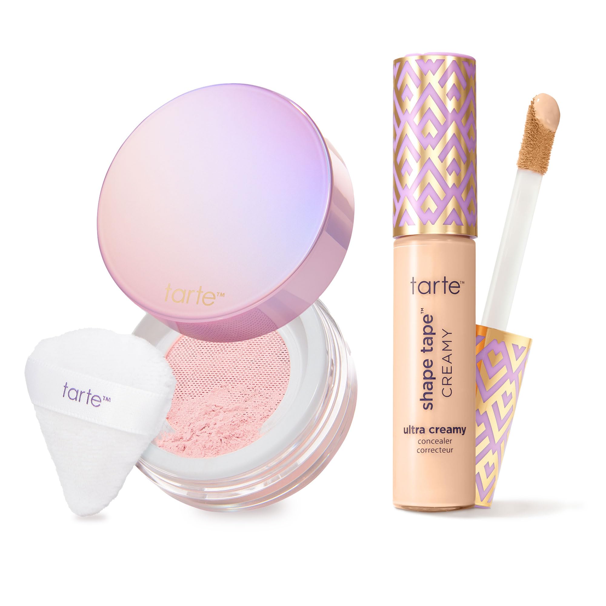 tarte shape tape creamy concealer and creaseless setting powder