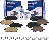 Vista 116 de Detroit Axle - Pastillas de freno delanteras para Nissan Pathfinder Frontier D21 720 Pickup Subaru SVX Pastillas de freno de cerámica con reemplazo