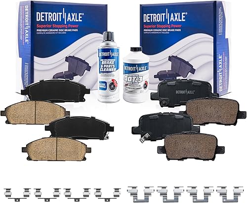 Miniatura 116 de Detroit Axle - Pastillas de freno para Chevy Trailblazer GMC Envoy Pastillas de freno de cerámica w/Hardware Buick Rainier Isuzu Ascender Olds