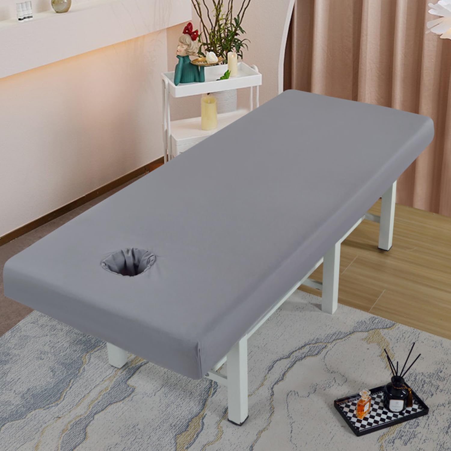 LDLCYCN Waterproof Spa Massage Bed Sheet With/Without Face Hole Massage Table Cover