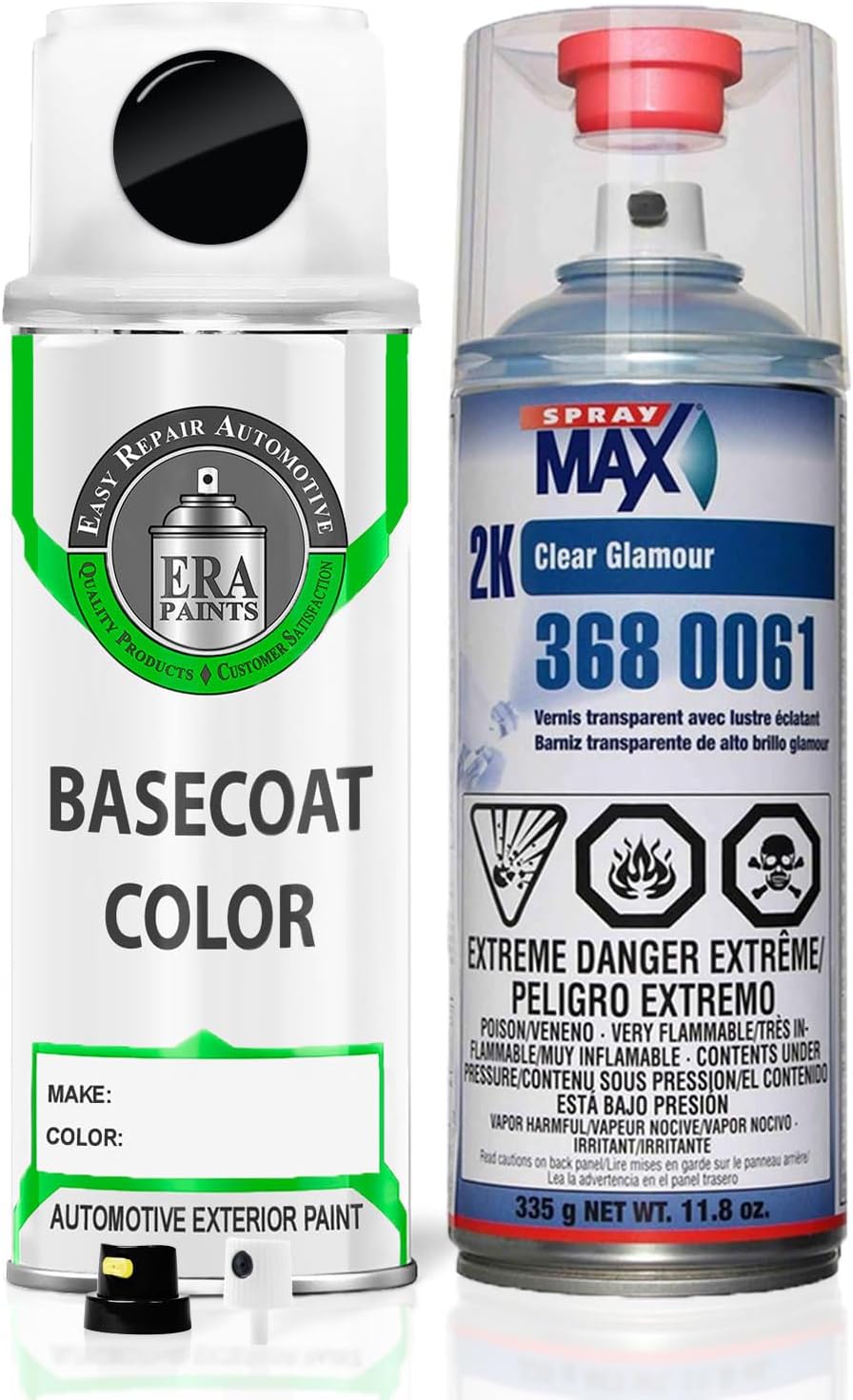 ERA Paints UA/UD - Ebony Black for FORD Exact Match Automotive Spray Paint Spray - Essential Kit w/ 2K 3680061 Clearcoat