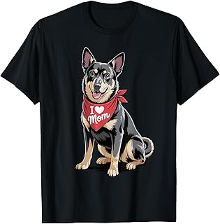 I Love Mom Australian Kelpie Lover Dog Mother's Day T-Shirt