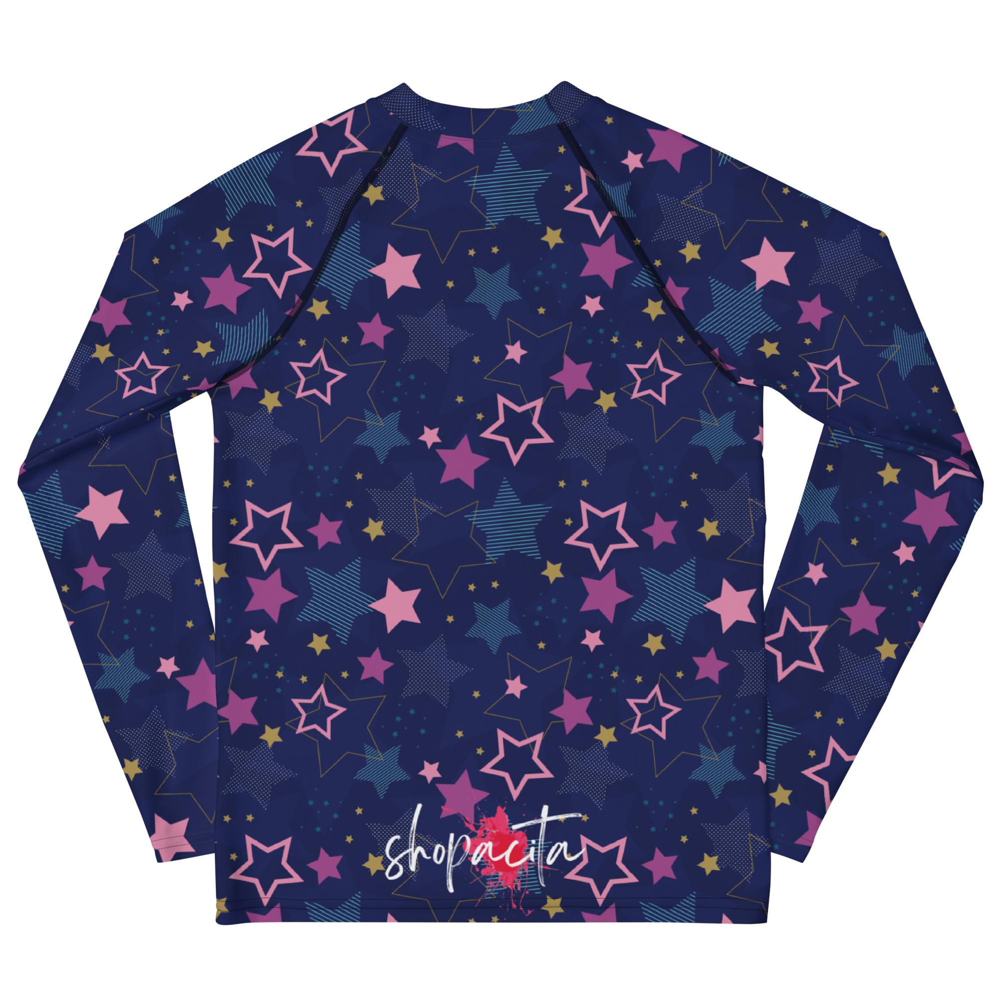 Rashguard Jugend Mädchen, Badeshirt, Schwimmshirt, UPF 50+, Stars, 134-158 cm
