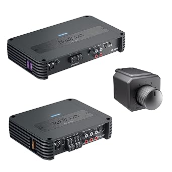 Audison SR Series SR 1.500 1000W Mono Amplifier VCR-S1 Subvolume Remote Control and SR 4.300 4 Ch 85Wx4 Amp with Built-in Crossover