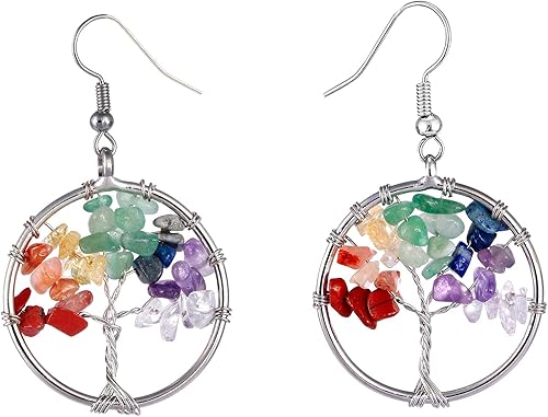 Pendientes de gota de cristal curativo para mujer, hechos a mano con piedras caídas, gancho para colgar pendientes de meditación