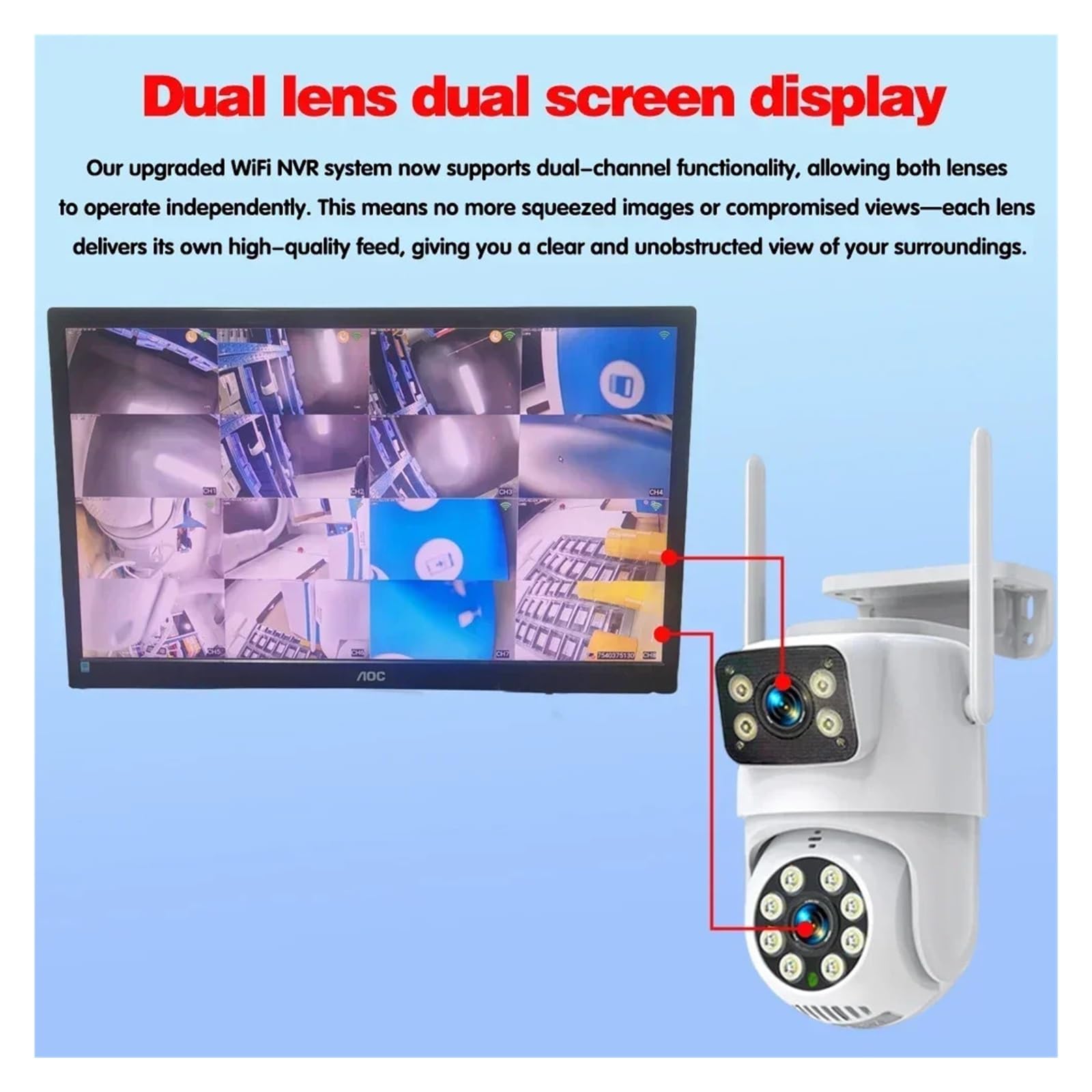 Kit sans Fil Zoom Double caméra 16 canaux(1T)