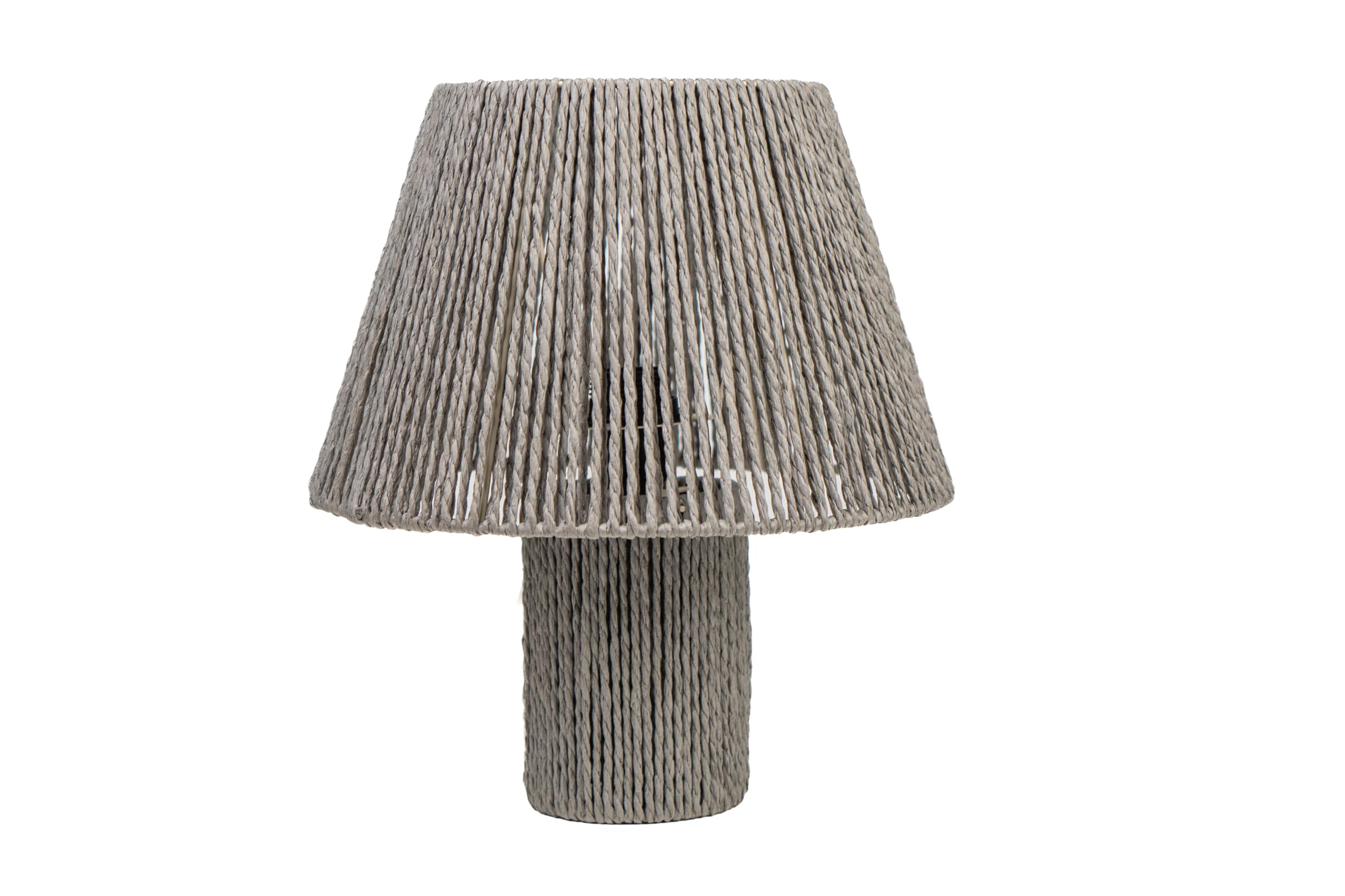 Lampe avec abat-jour gris en corde luminaire chic de salon