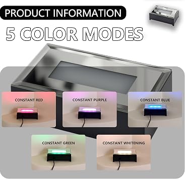 Rectangular LED Light Base - 7-Color Changing Luminous Display Stand & Tray, Suitable for 3D Glass Artworks, Crystals, Acrylic Products, Jewelry - Ideal Indoor Decoration Pedestal