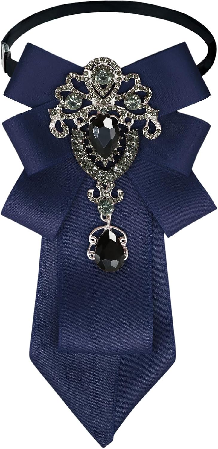 Sparkle Bow Ties for Men and Women, Adjustable Pre-Tied Neck Ties for Women Girls Uniform Necktie for Party Casual