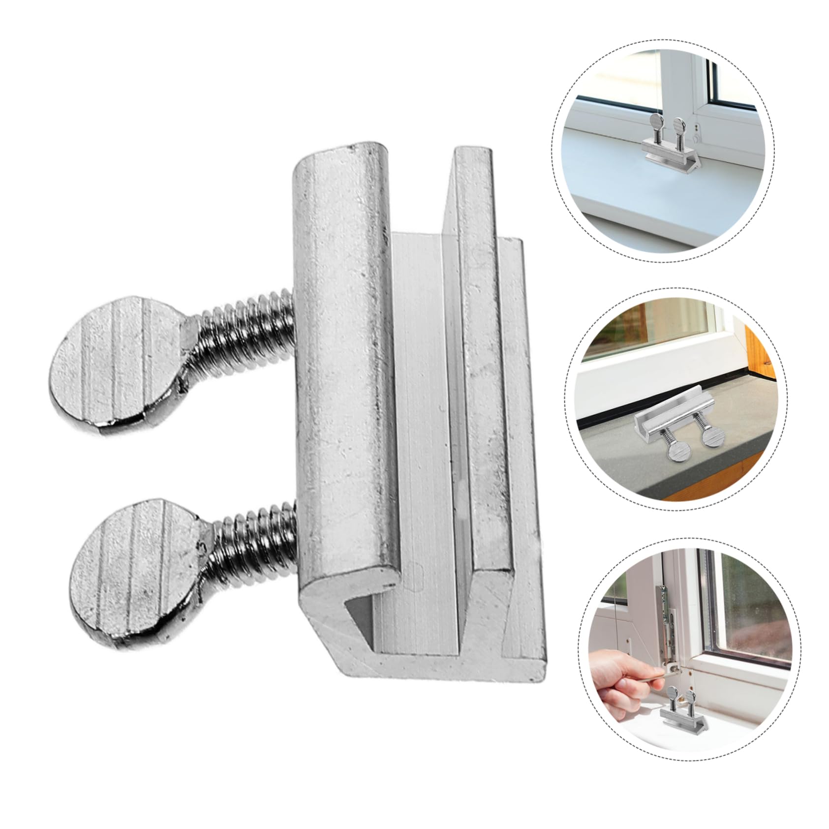 VILLCASE Cerraduras de Seguridad para Ventana Corredera Horizontal, Aluminio Ajustable, 12 Piezas, con Llave, para Casa y Oficina