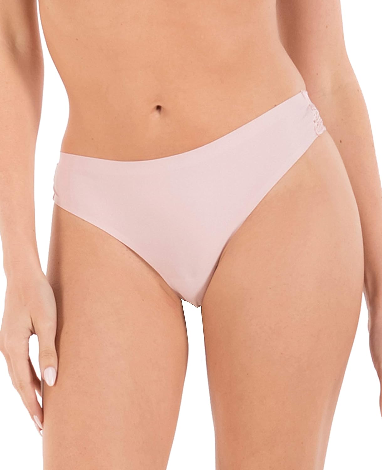 Thongs for Women Sexy Lace Back Floral Panties Invisible No-Show Seamless Underwear 6 Pack Small to Plus Size - Image 3