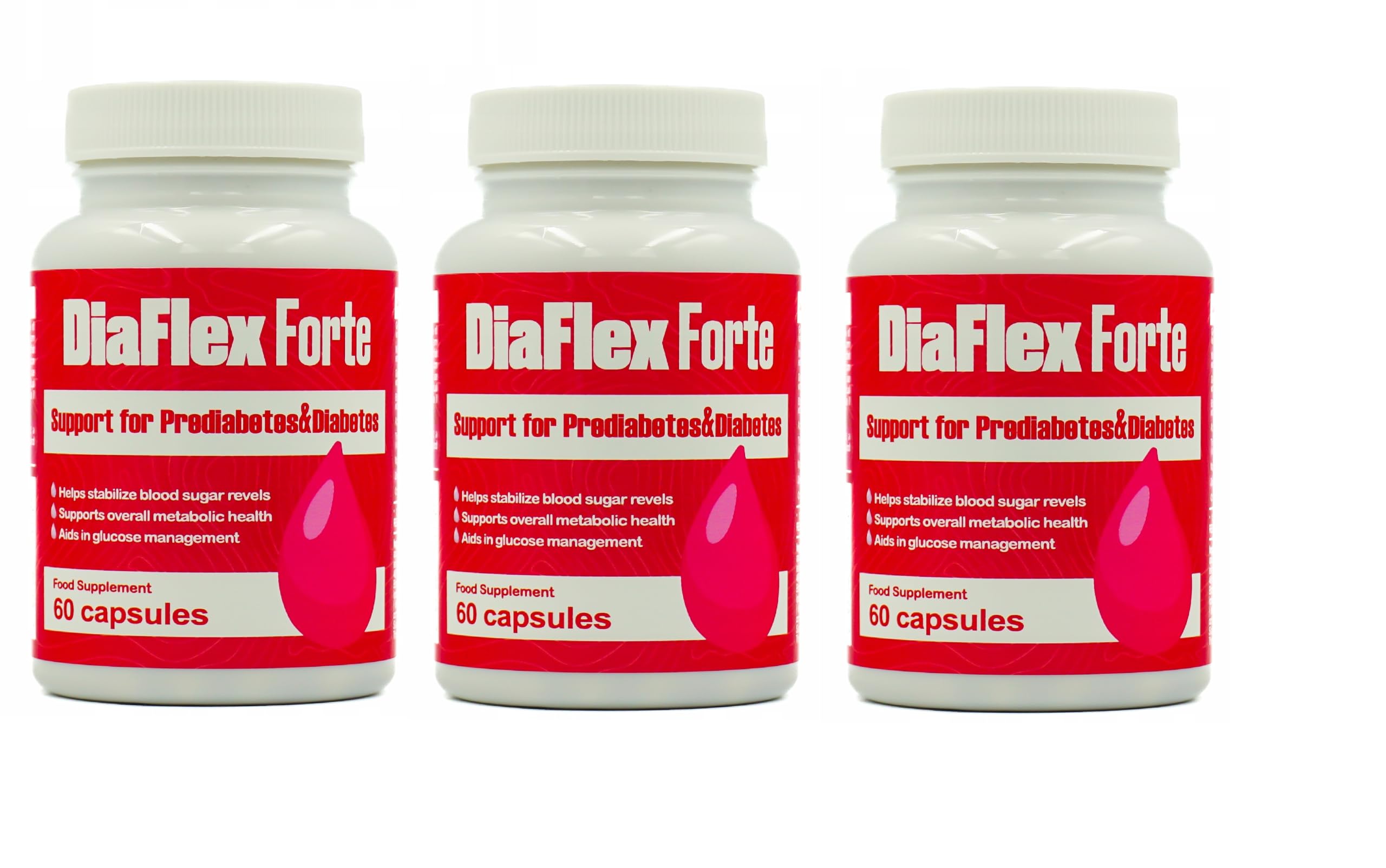 3x DiaFlex Forte Nahrungsergänzungsmittel mit Mineralien und Vitaminen 60 kapseln