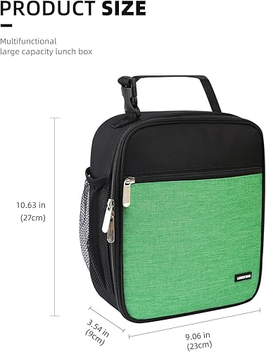 Miniatura 10 de AYEANY Fiambrera para hombres y mujeres, lonchera de gran capacidad, reutilizable, bolsa de almuerzo aislada, lonchera hielera (negro)