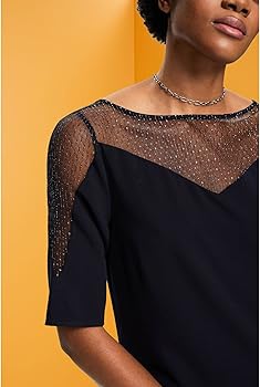 esprit kleid schwarz gold