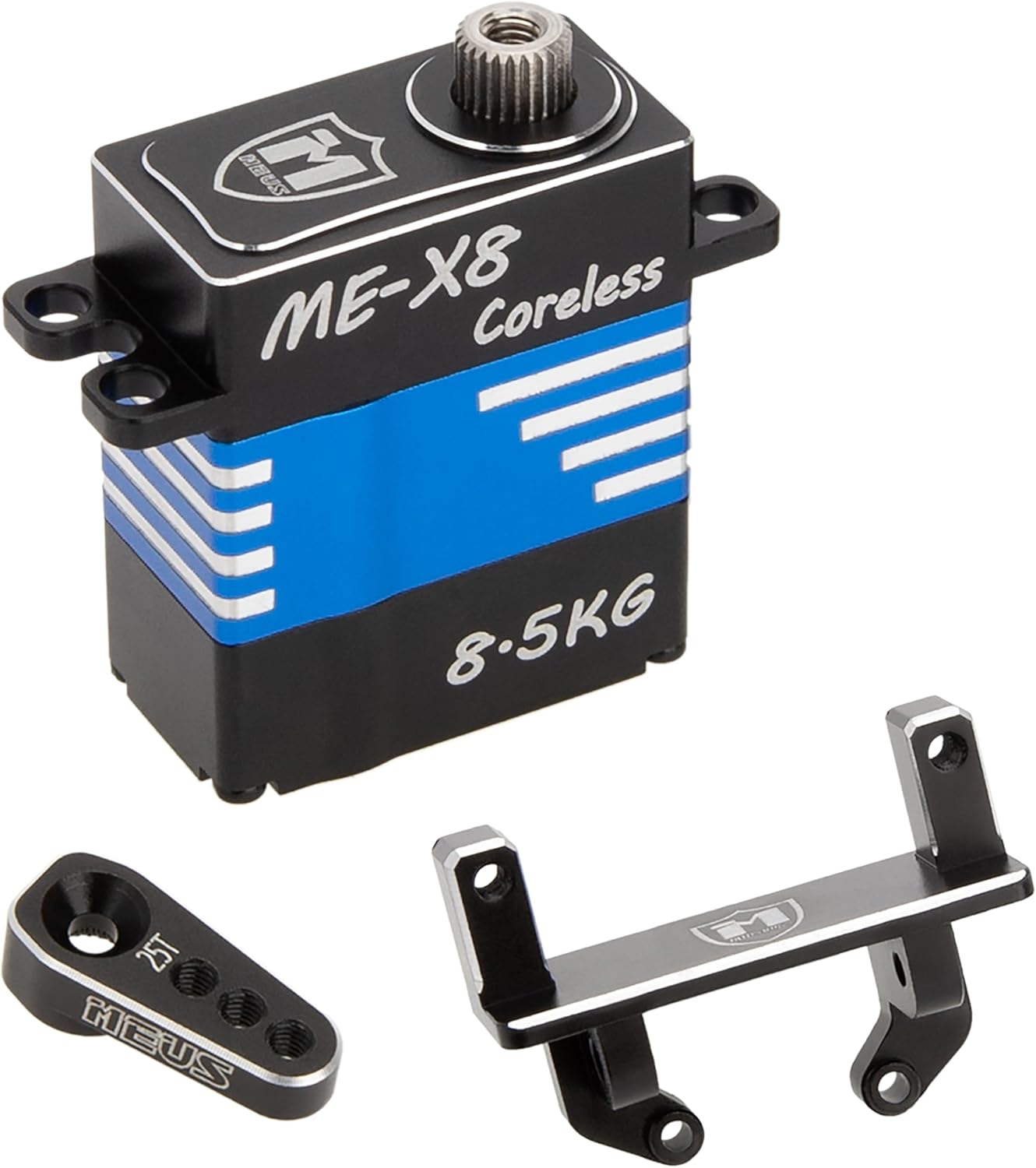 MEUS Racing Coreless TRX4M Servo with Lay Down Servo Mount and Servo Horn for TRX4M 1/18 RC Crawler Upgrades Parts, Not for Stock Frame(8.5KG)