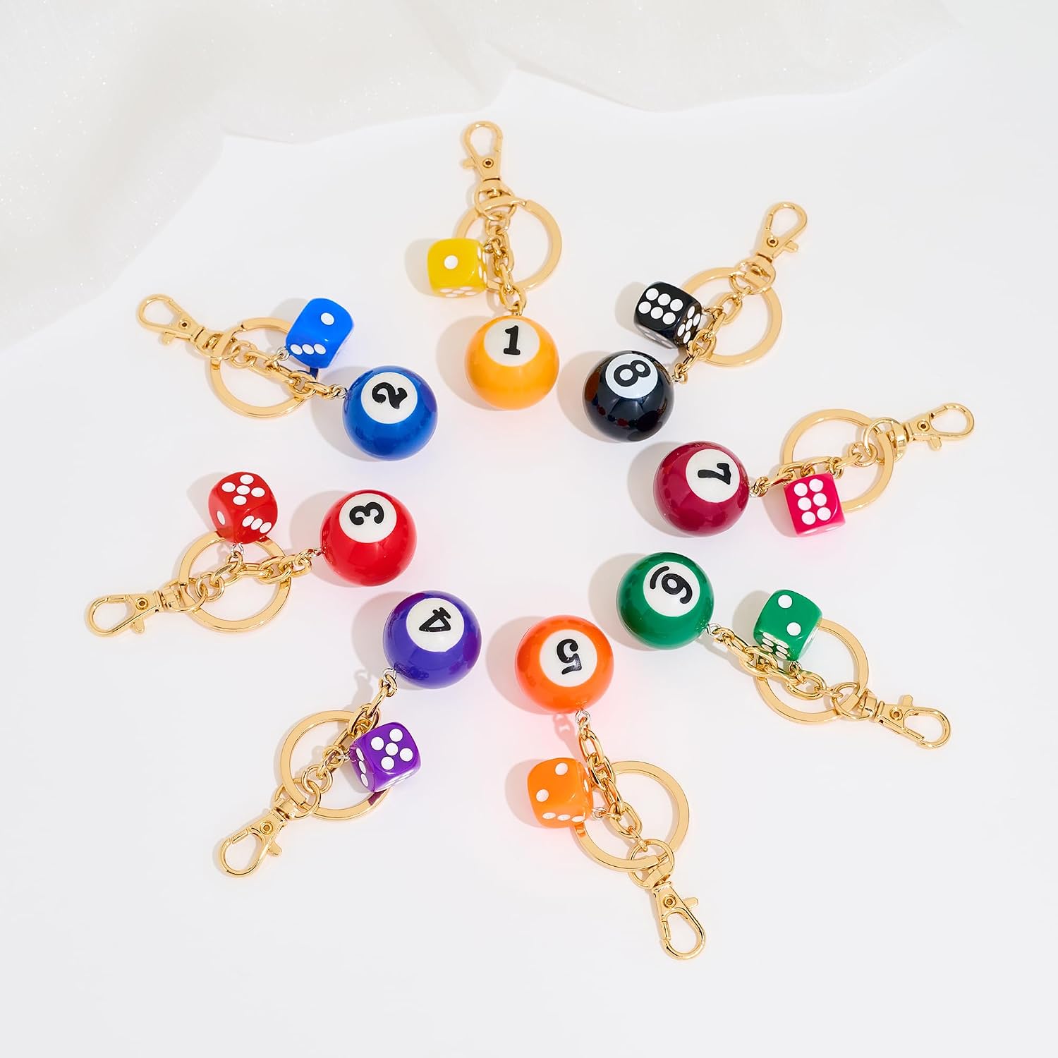 8 Ball Keychain Pool Ball Keychain Accessory Purse Charm Car Key Chain