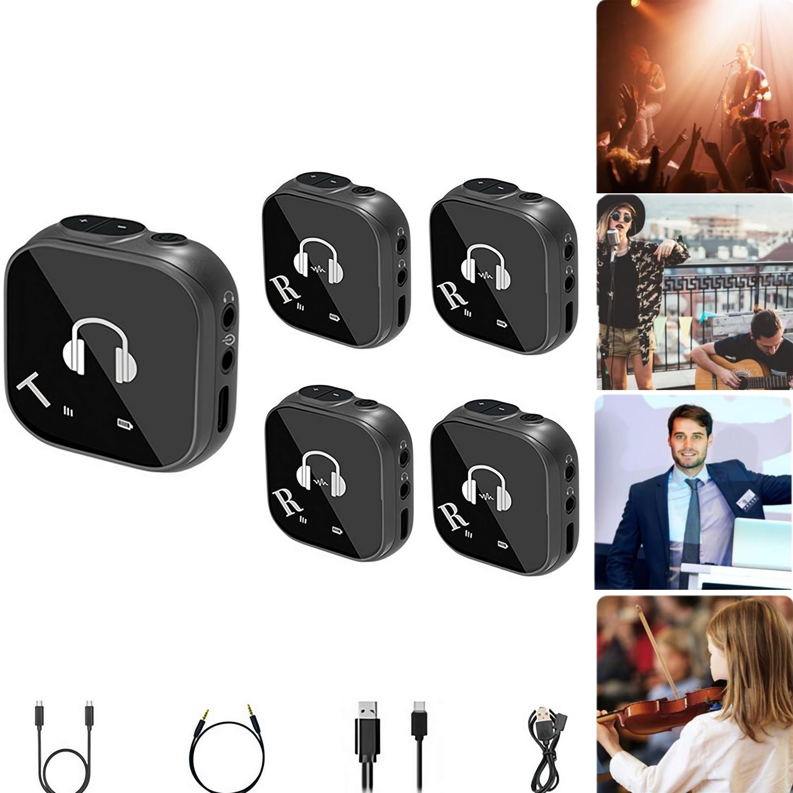 5.8G Wireless in Ear Monitor System,Stereo Wireless IEM System Transmitter and Beltpack Receiver,Professional in Ear Monitor for Computer Phone Sound
