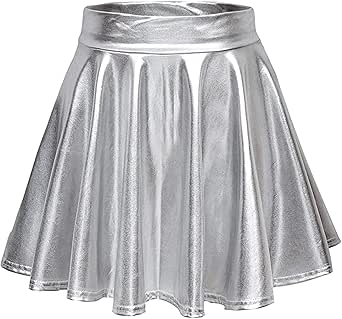 Jupe,Mini-jupe Trapèze Taille Haute Avec Leggings, Couleur Unie, à