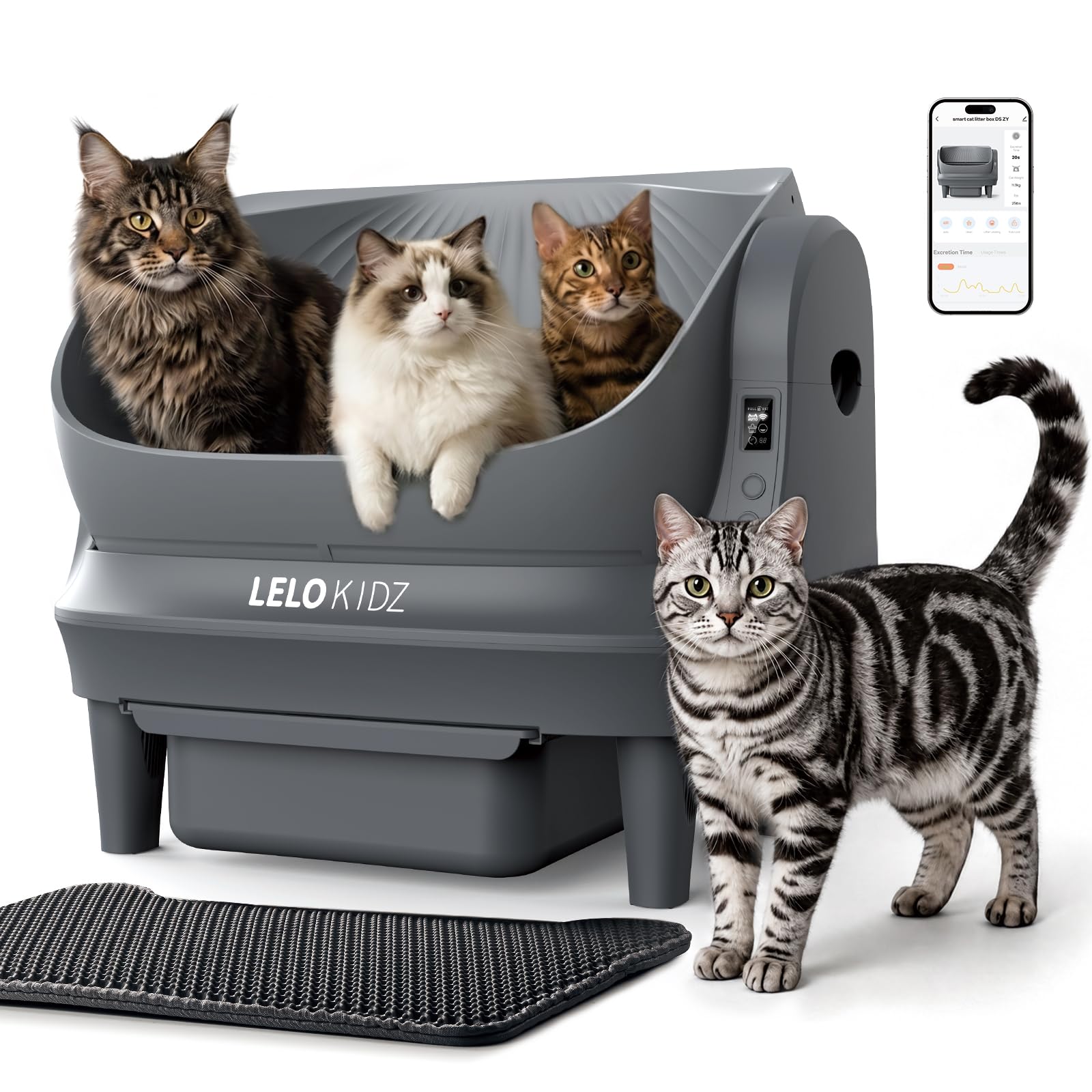 LELOKIDZ Open Top 105L Automatic Litter Box
