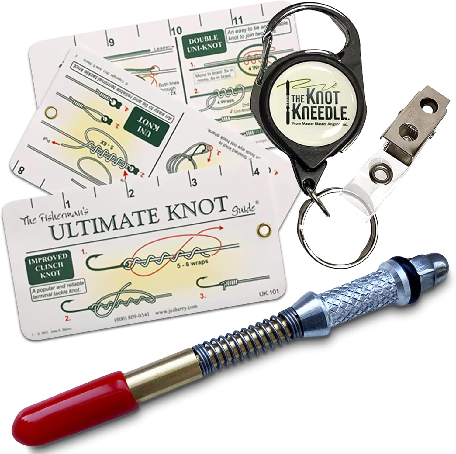 Knot Kneedle Knot Tyer Fishing Knotter with Handy Fisherman's Ultimate Knot Guide