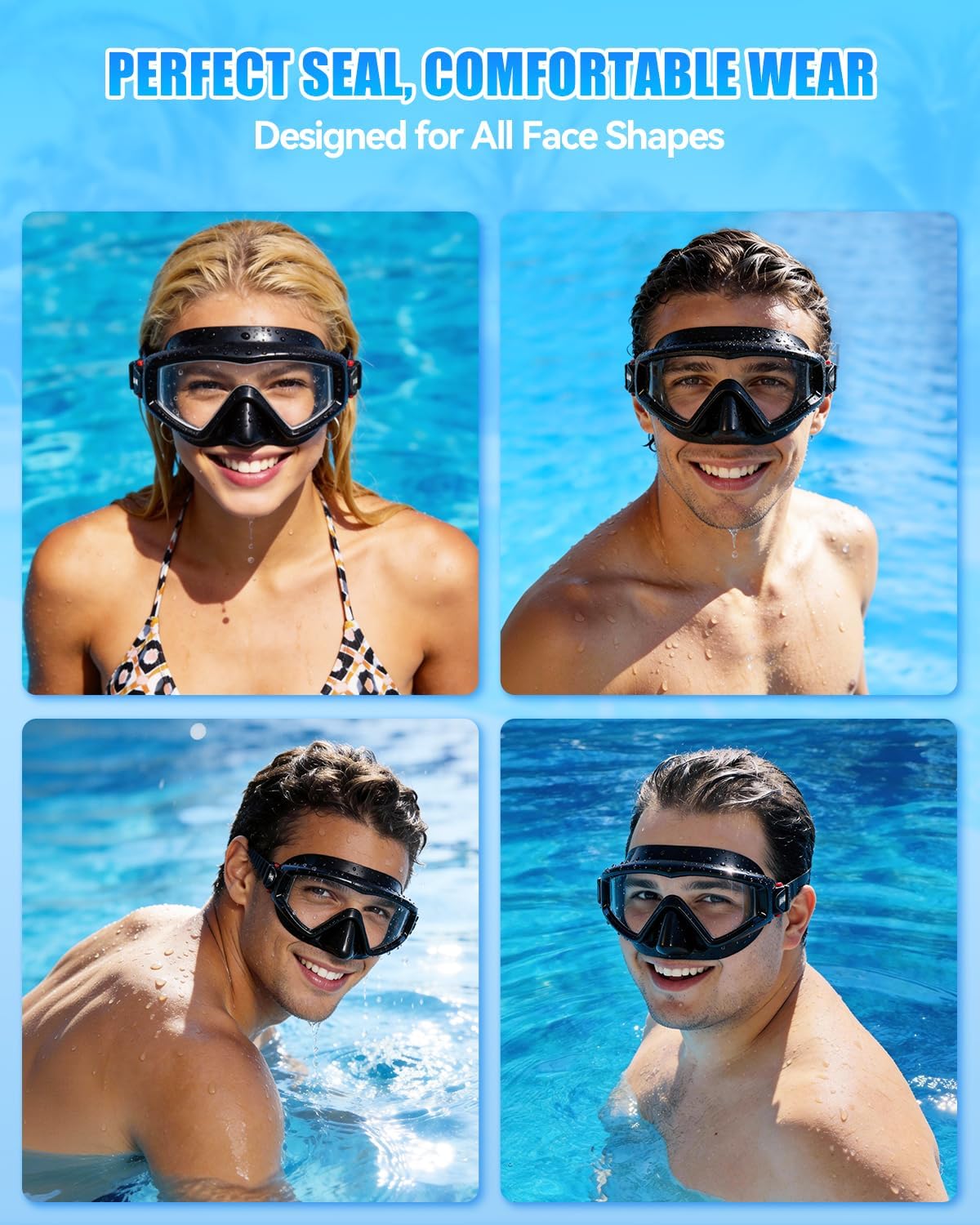 Aegend Diving Mask for Adult & Teen - Panoramic Anti-Fog Comfort Fit Goggles with Mesh Bag for Snorkeling, Scuba Diving, Freediving & Swimming - Image 2