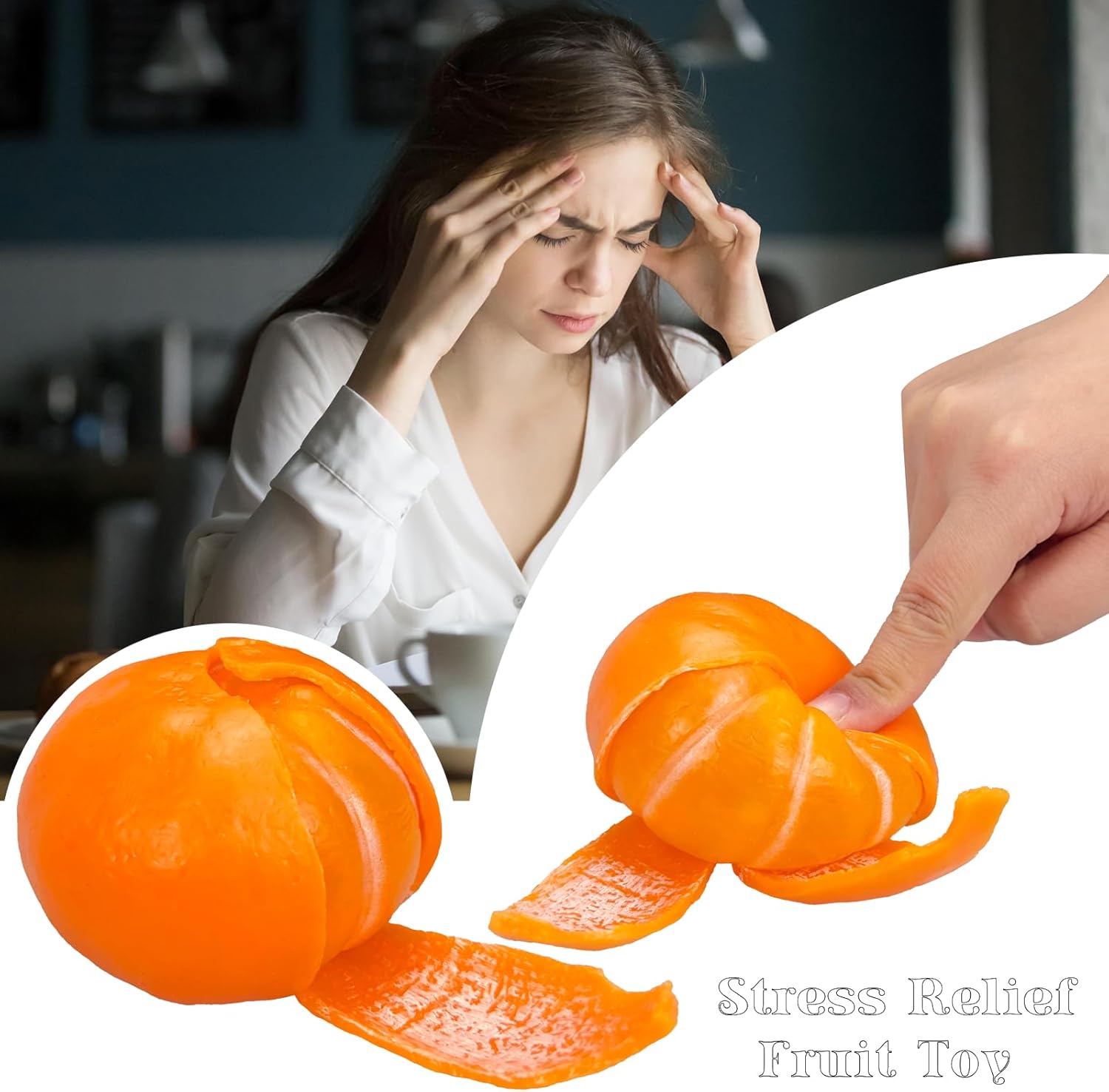 Tangerine Squishies Stress Relief Soft Scented Simulation Orange Fruit Squeeze Toys Cute Birthday Gift Novelty Toy for Kid Adult - Image 6