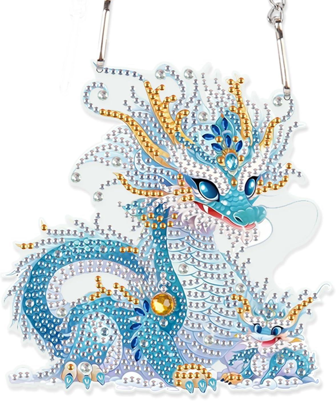 AiYuanzsh Dragon Diamond Art Hanging Kit for Adults, 5D DIY Acrylic Diamond Painting Window Ornament with Special Shaped Rhinestones, Window Wall Decoration Gift