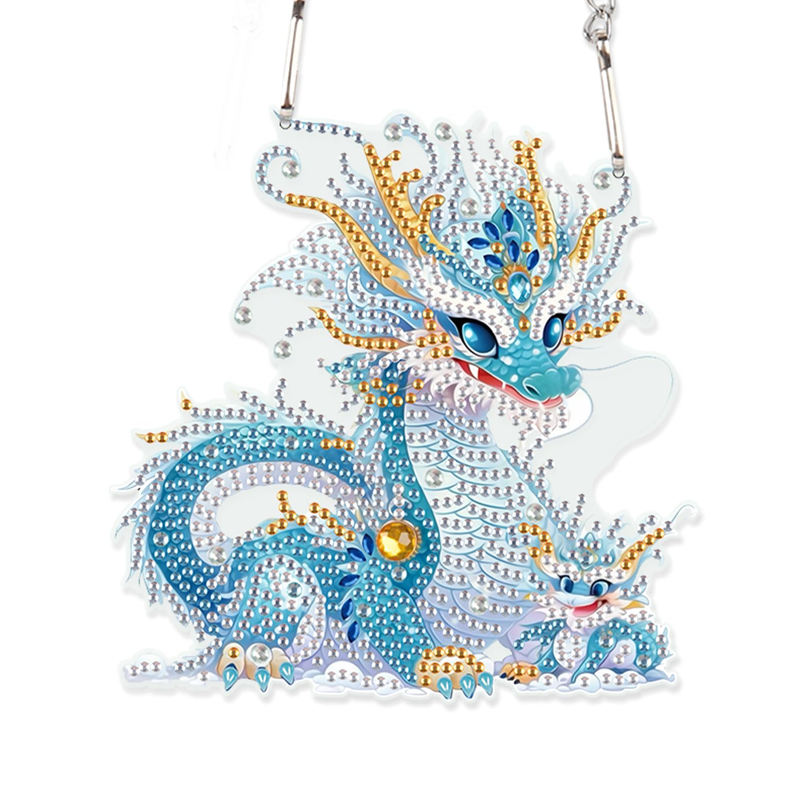 AiYuanzsh Dragon Diamond Art Hanging Kit for Adults, 5D DIY Acrylic Diamond Painting Window Ornament with Special Shaped Rhinestones, Window Wall Decoration Gift