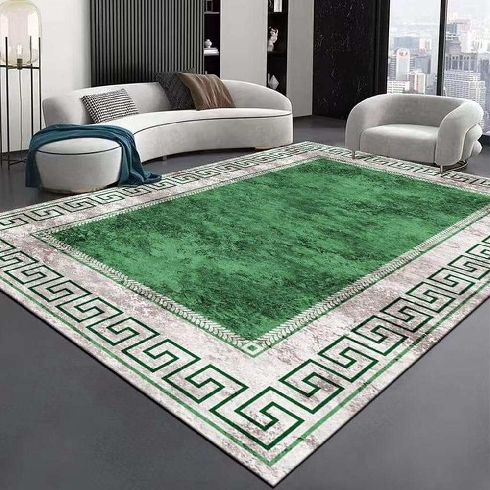 Tapis de salon moderne gris luxe en flanelle premium pour une décoration chic