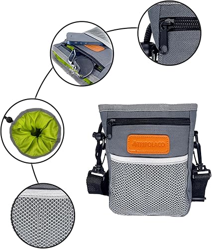 Miniatura 9 de Bolsa de golosinas para perros, bolsas versátiles para entrenamiento de mascotas con capacidad para 2 tazas de croquetas, juguetes, teléfono y