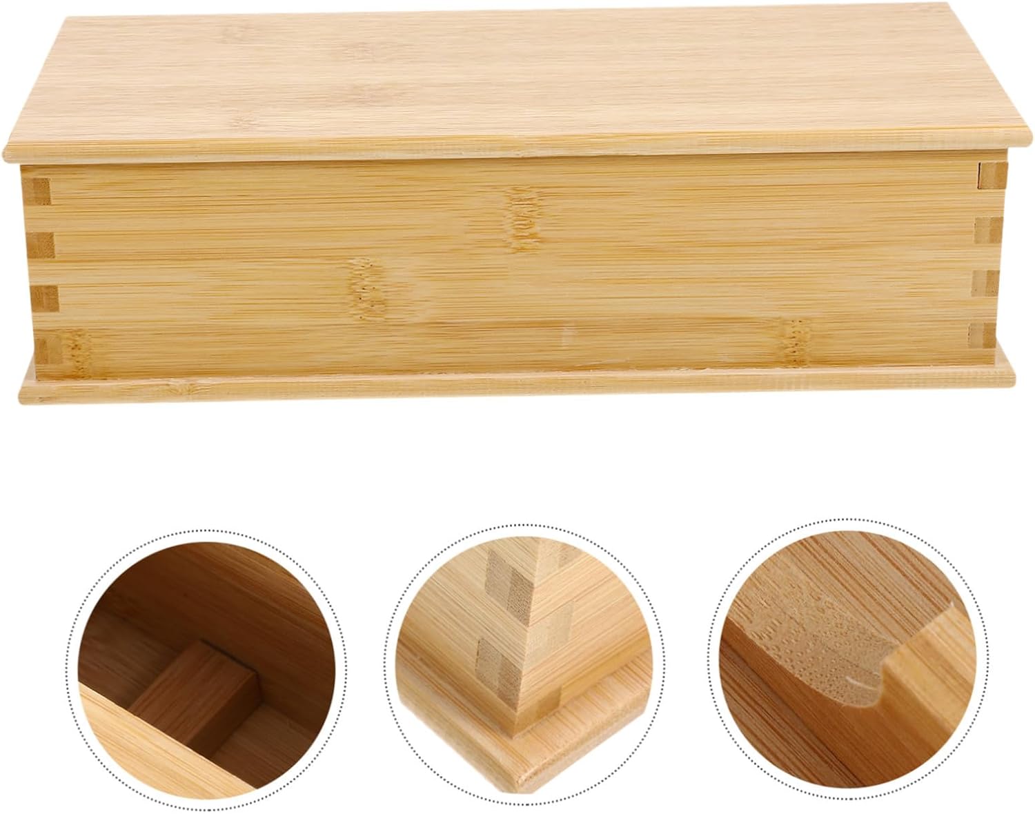 KICHOUSE Stackable Cutlery Organizer Bamboo Utensil Holder Kitchen Cutlery Drainer Drawer Organizer for Kitchen Table Spoon Holder