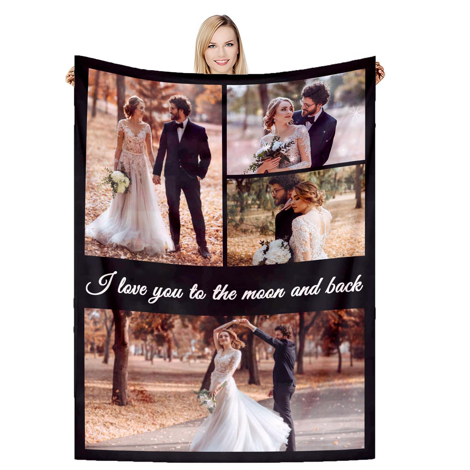 DSSHENGDS Best Mum Gifts，Personalised Blankets For Birthday，Personalised Couples Blanket，Personalised Photo Gifts For Mum Girlfriend Her Him Anniversary Christmas-D-150 * 200CM