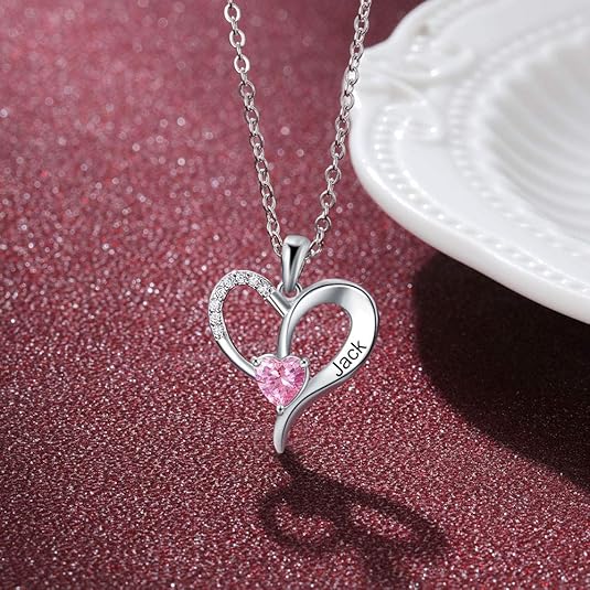Collana Donna Cuore Con Ciondolo Arg. E Zirconi - Regalo Personalizzabile Mamma Nonna Amica