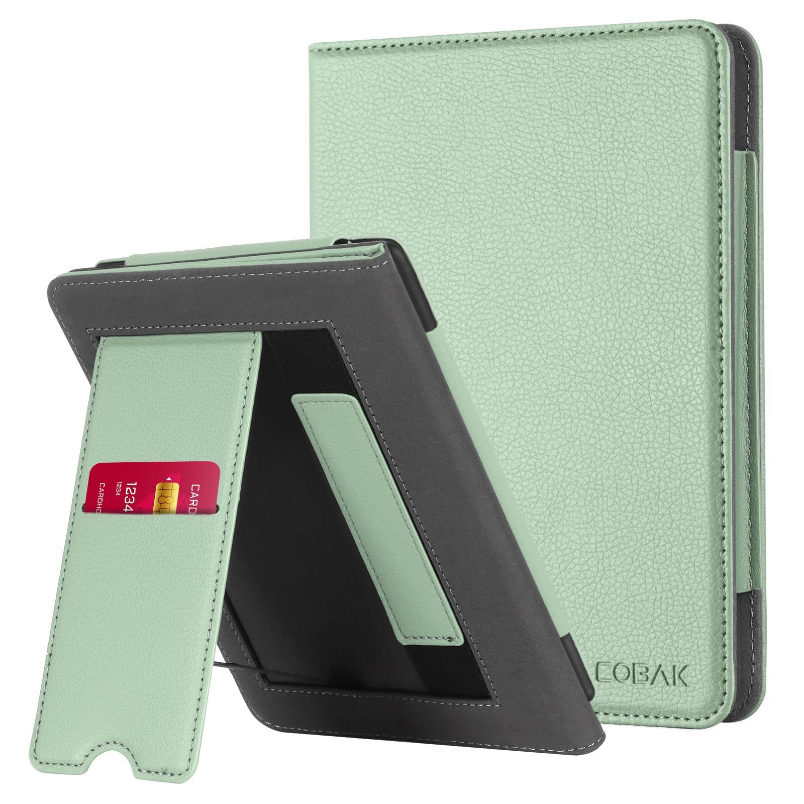 CoBak Case for Ereader - Durable PU Leather Cover with Auto Sleep Wake, Card Slot, Hand Strap Feature - Fits Kindle Paperwhite 11th Generation 6.8" Signature Edition 2021 Released
