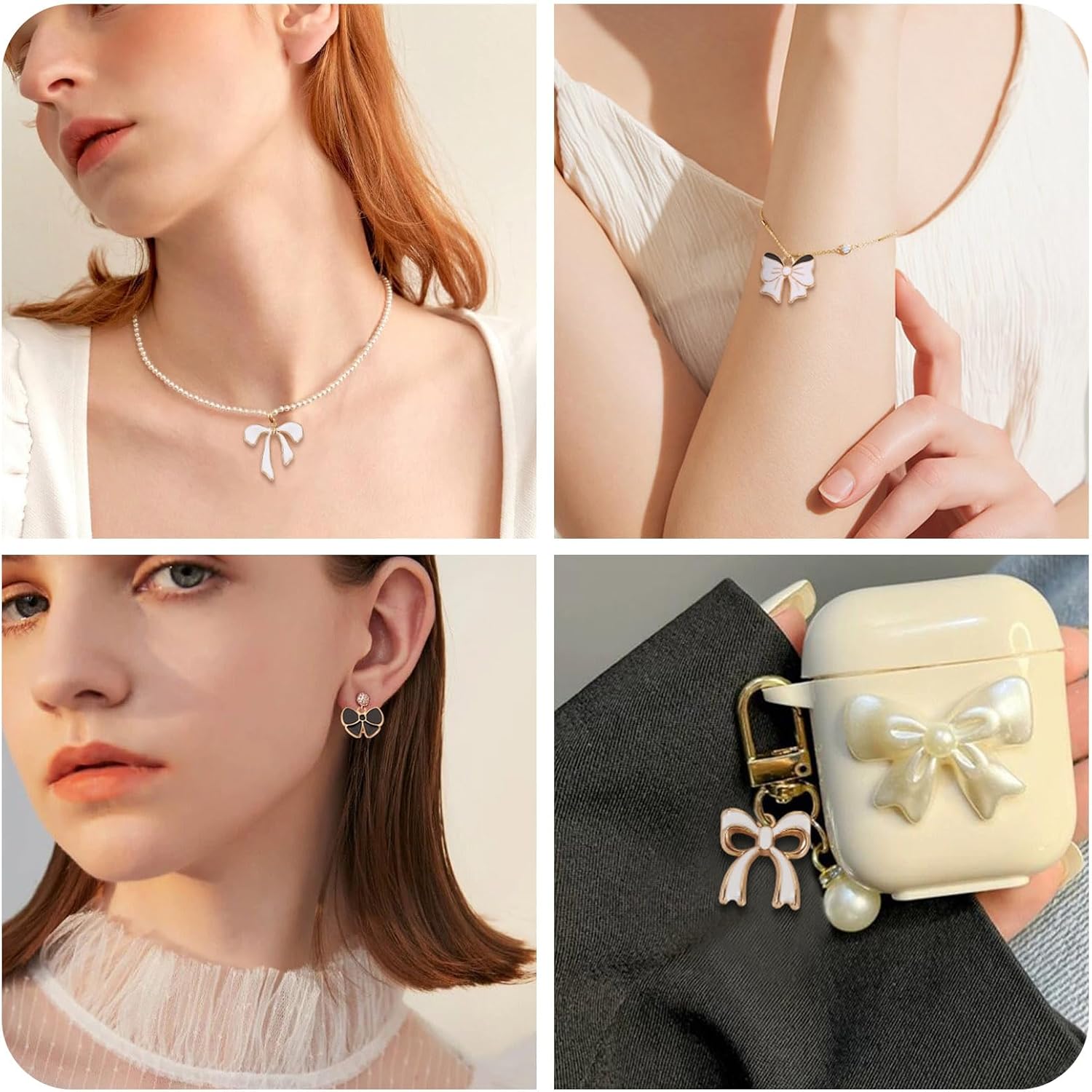 FASHEWELRY Alloy Enamel Bow Tie Charms Cute Bowknot Charms Gold Plated Bow Tie Pendants for Necklace Bracelet Earrings DIY Craft Supplies image 5