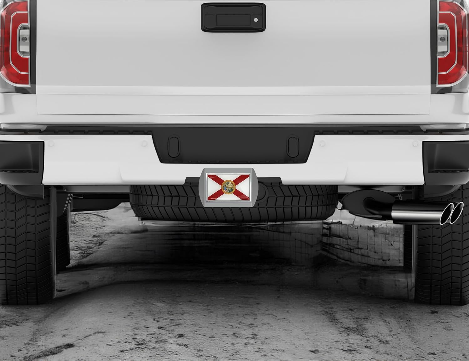 Elektroplate Florida State Flag All Metal Brushed Chrome Hitch Cover for Trucks and SUVs | Fits Standard 2" Trailer Hitch Receivers | Premium Weatherproof