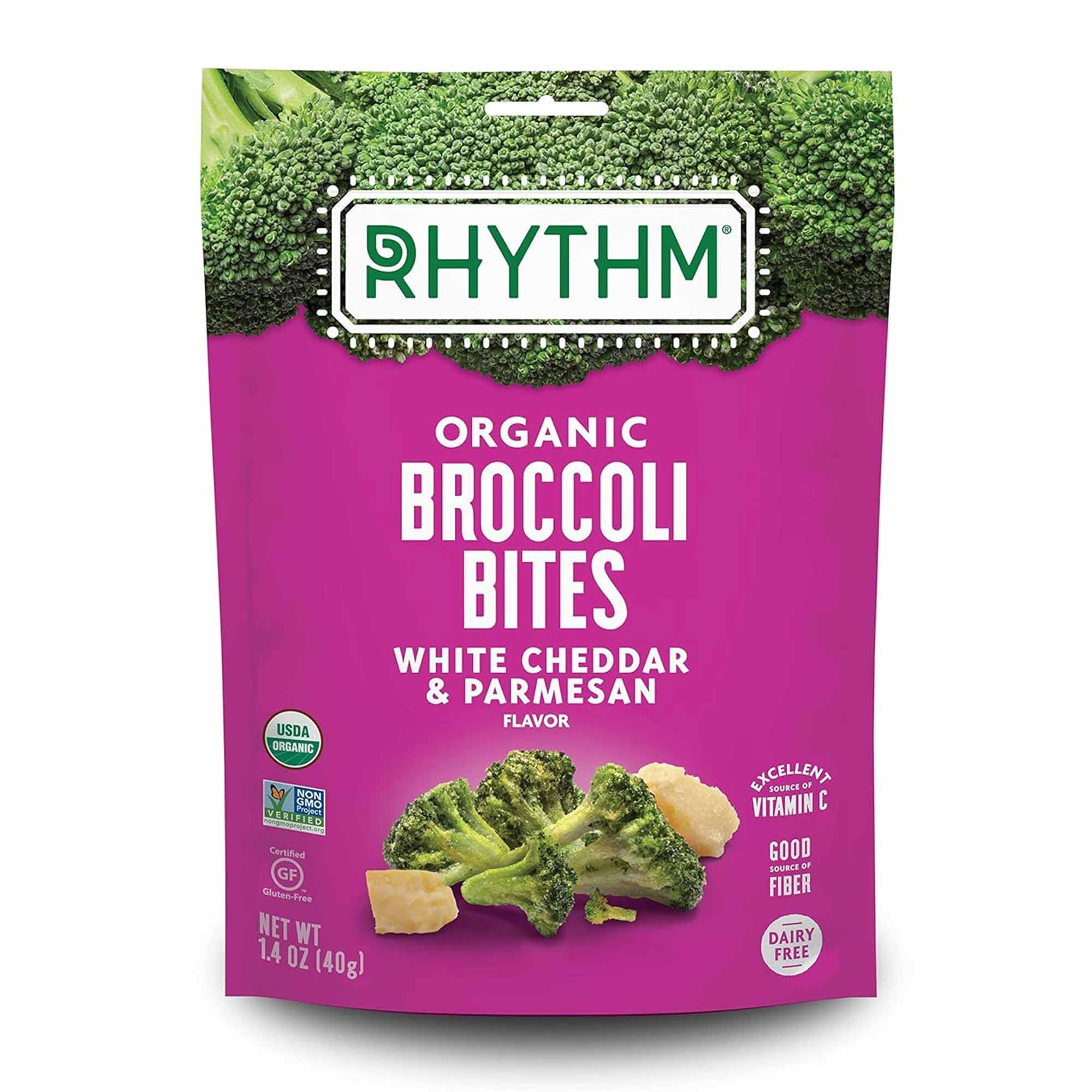 Rhythm Superfoods Crunchy Broccoli Bites, White Cheddar & Parmesan