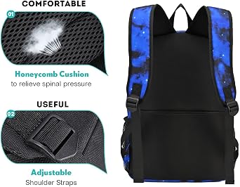 Anime Luminous Backpack School Backpack for Teen Boys, College School Bookbag Lightweight Laptop Bag