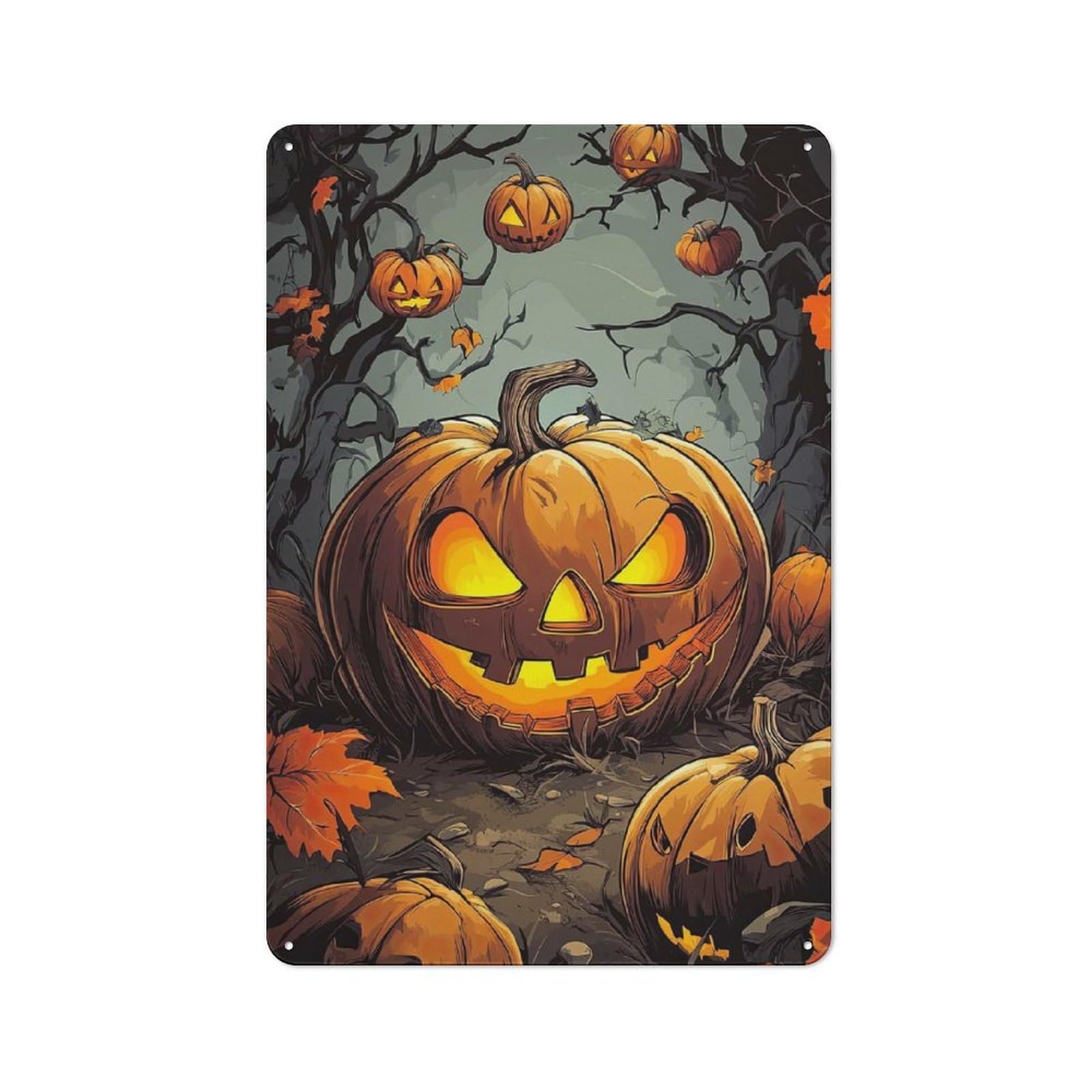 Junmoney Halloween Vii 09 Rustic Metal Plaque 30X20cm For Guest Room Or Hallway, A Decorative Metal Sign For Guest Rooms And Hallways