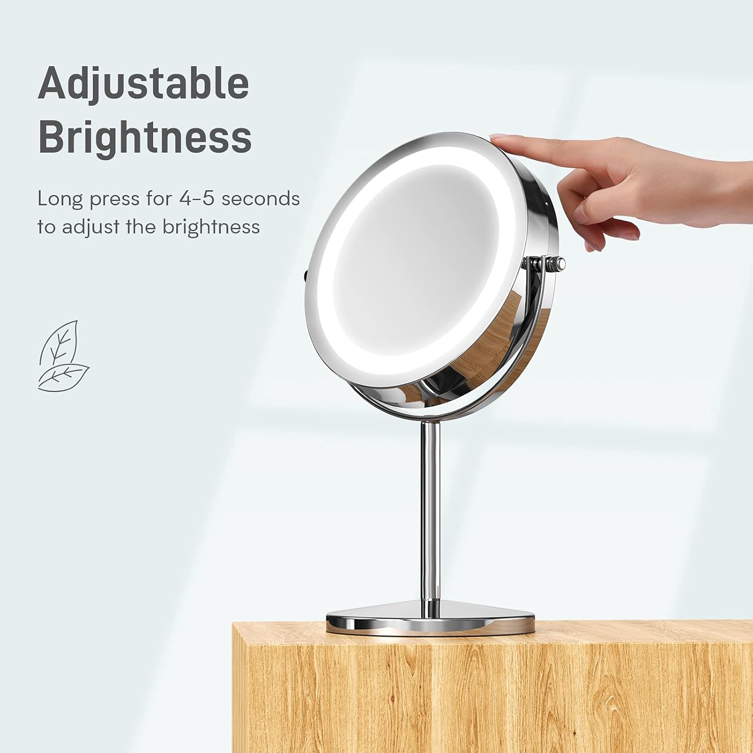 Benbilry LED Lighted Makeup Mirror - 7 Inch 1x/10x Magnifying Vanity Mirror with Light, Double Sided Magnified Light Up Mirror, Battery Operated (10x Dimmable Mirror) : Beauty & Personal Care