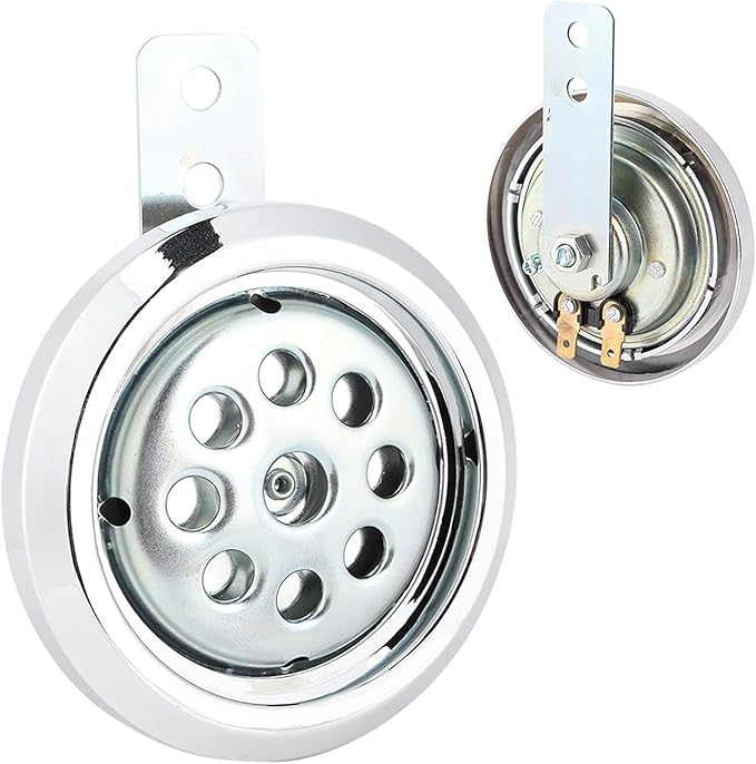 Parlante para manillar de moto universal 105dB 12V 85mm cubierta cromada miniatura 2