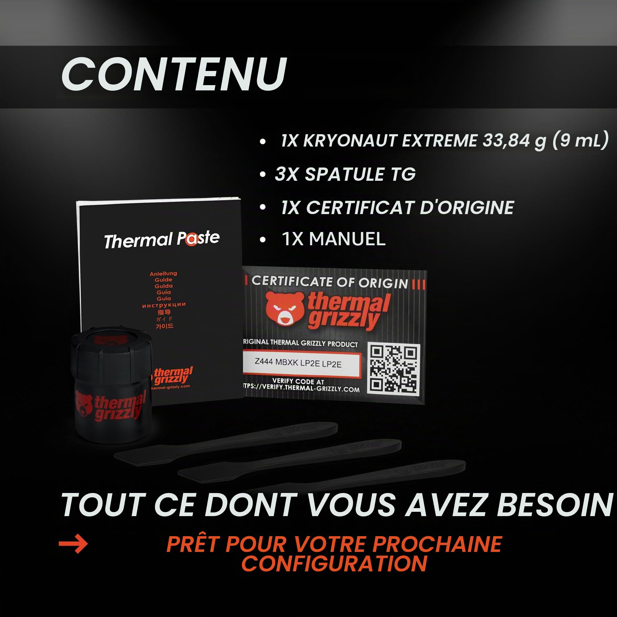 Thermal Grizzly Kryonaut Extreme 9ml pâte thermique CPU GPU