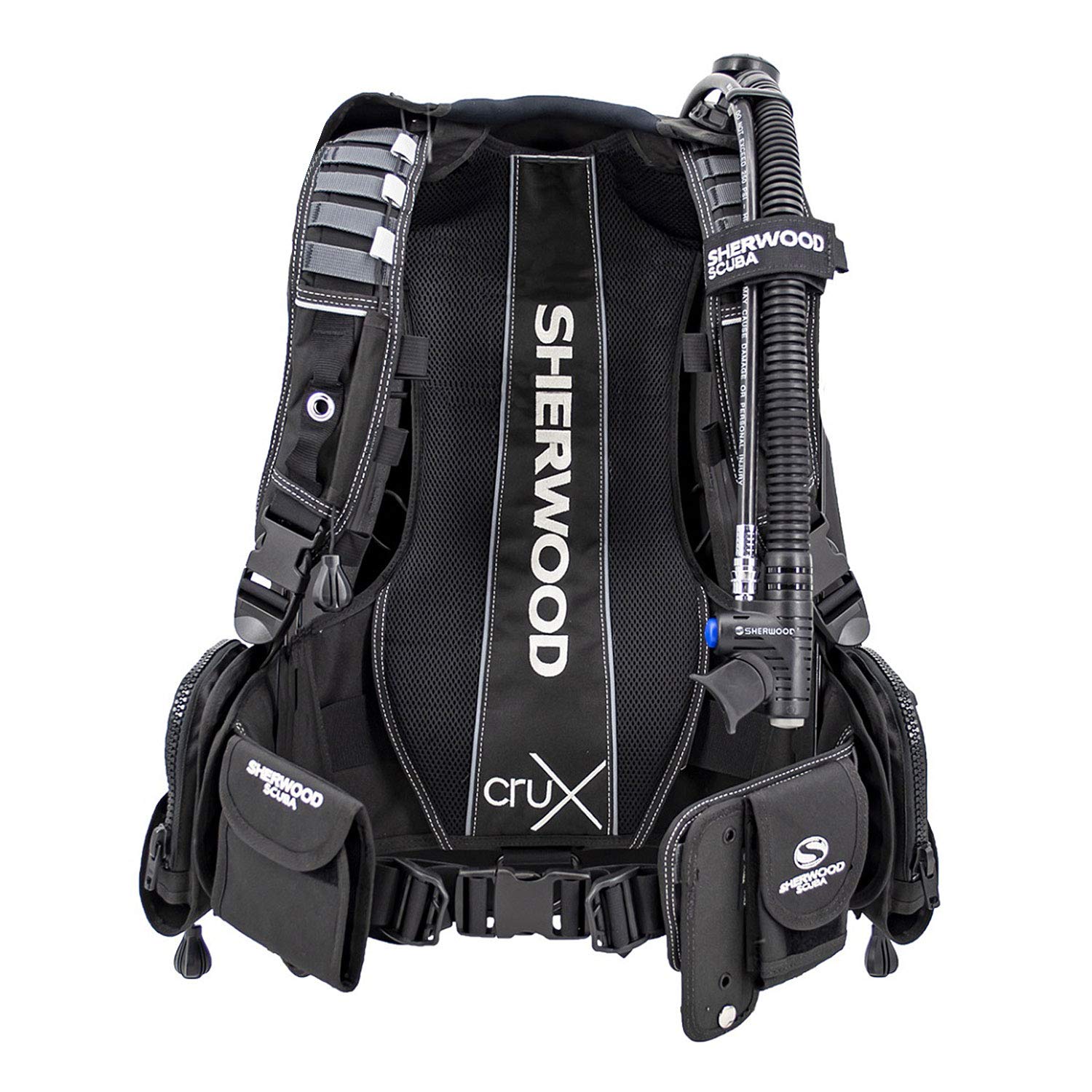 SHERWOOD SCUBA Crux Modular Scuba Diving BCD with 50 lbs of Lift - Blue - Small