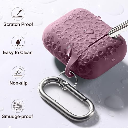 Vista 167 de Funda para Airpods de 2ª y 1ª, silicona suave, leopardo, compatible con Apple AirPods de 2ª/1ª generación de carga con llavero, a prueba de golpes