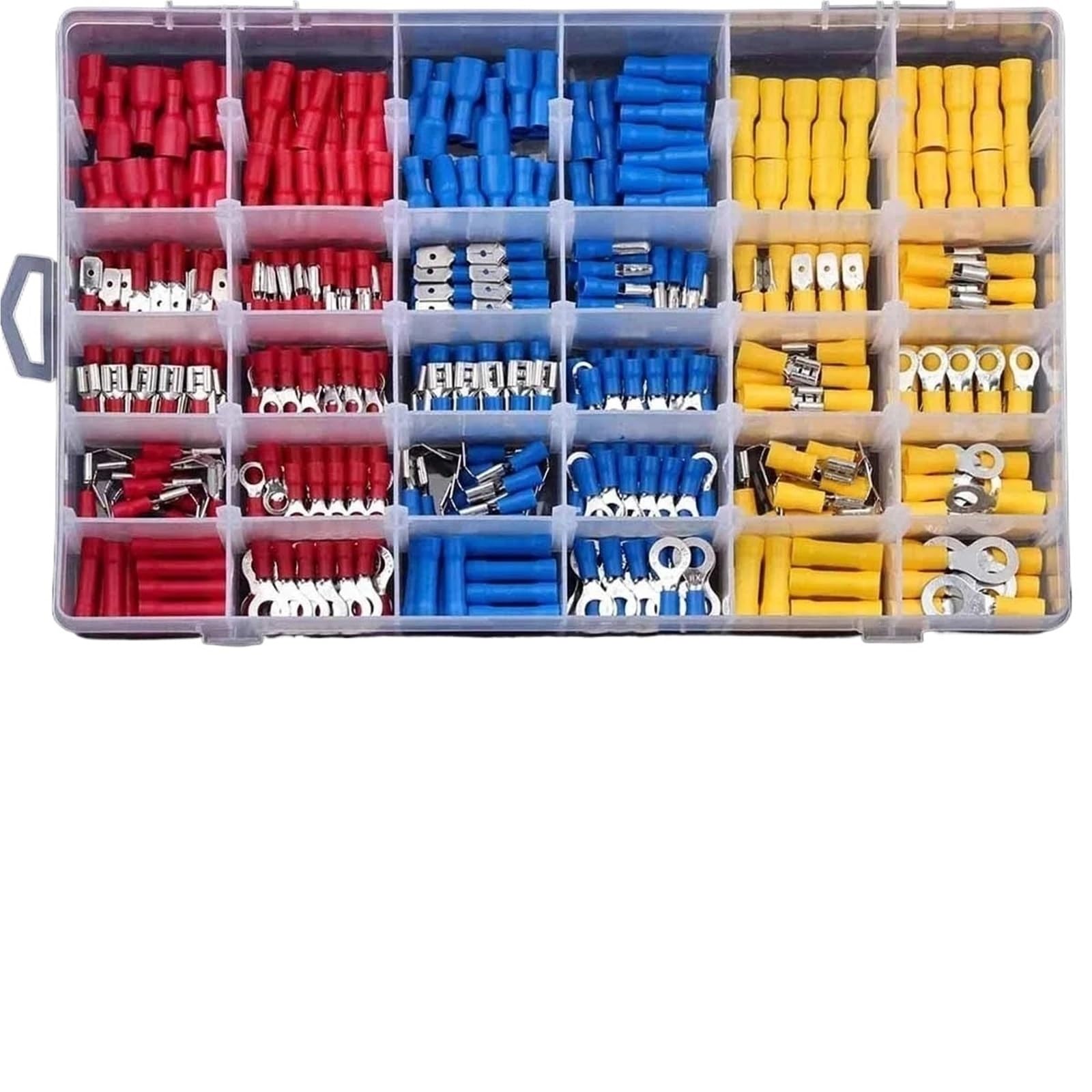 Ciopljhkl One Color Assorted Spade Terminals Insulated Cable Splice Butt Connector Electrical Wire Crimp Ring Fork Set Lugs Kit For Auto Motorcycle Marine Repair