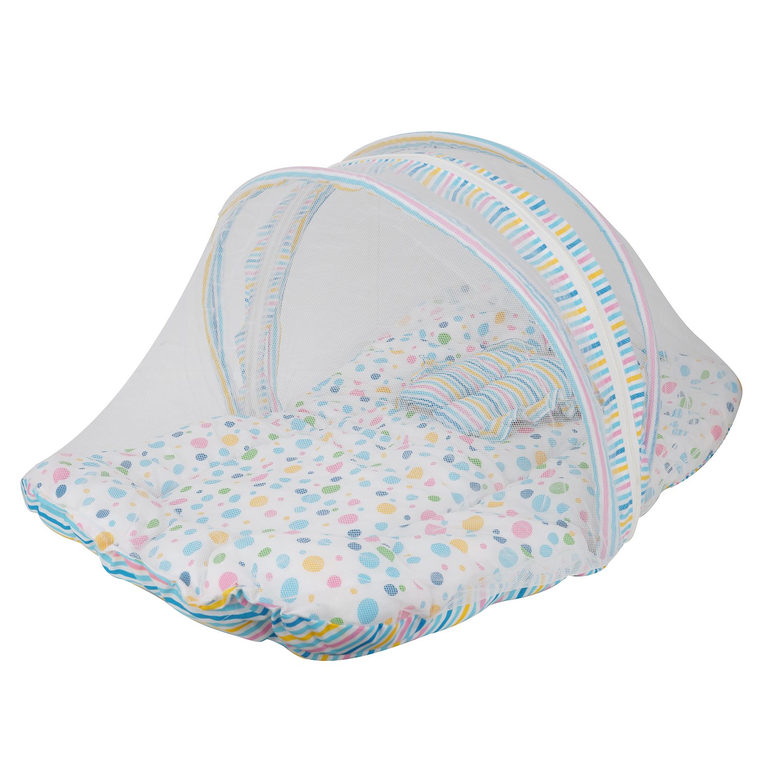 First Kids Step Toddler Mattress with Mosquito Net (Blue)