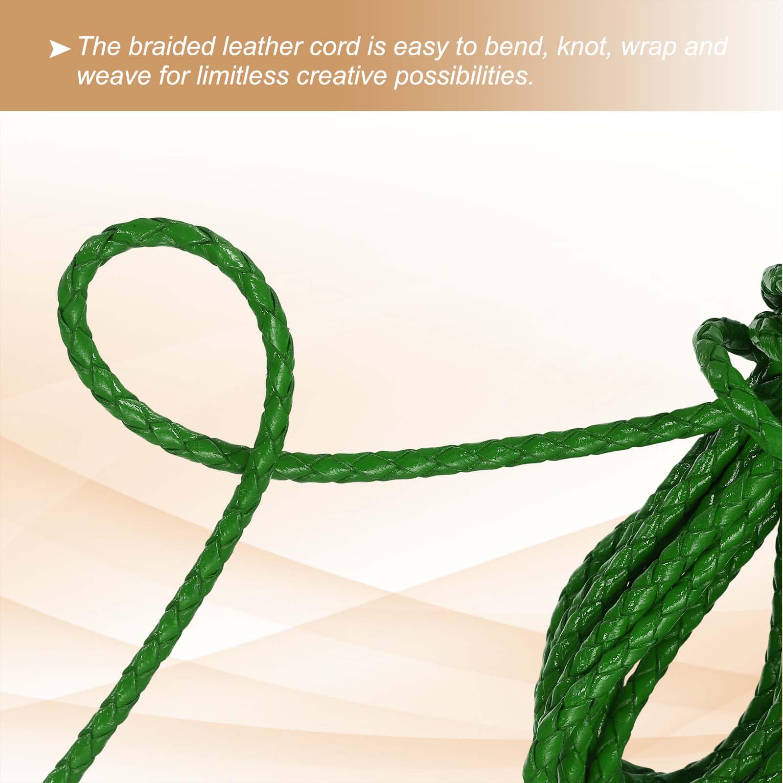 PATIKIL Round Braided Leather Cord - Image 4
