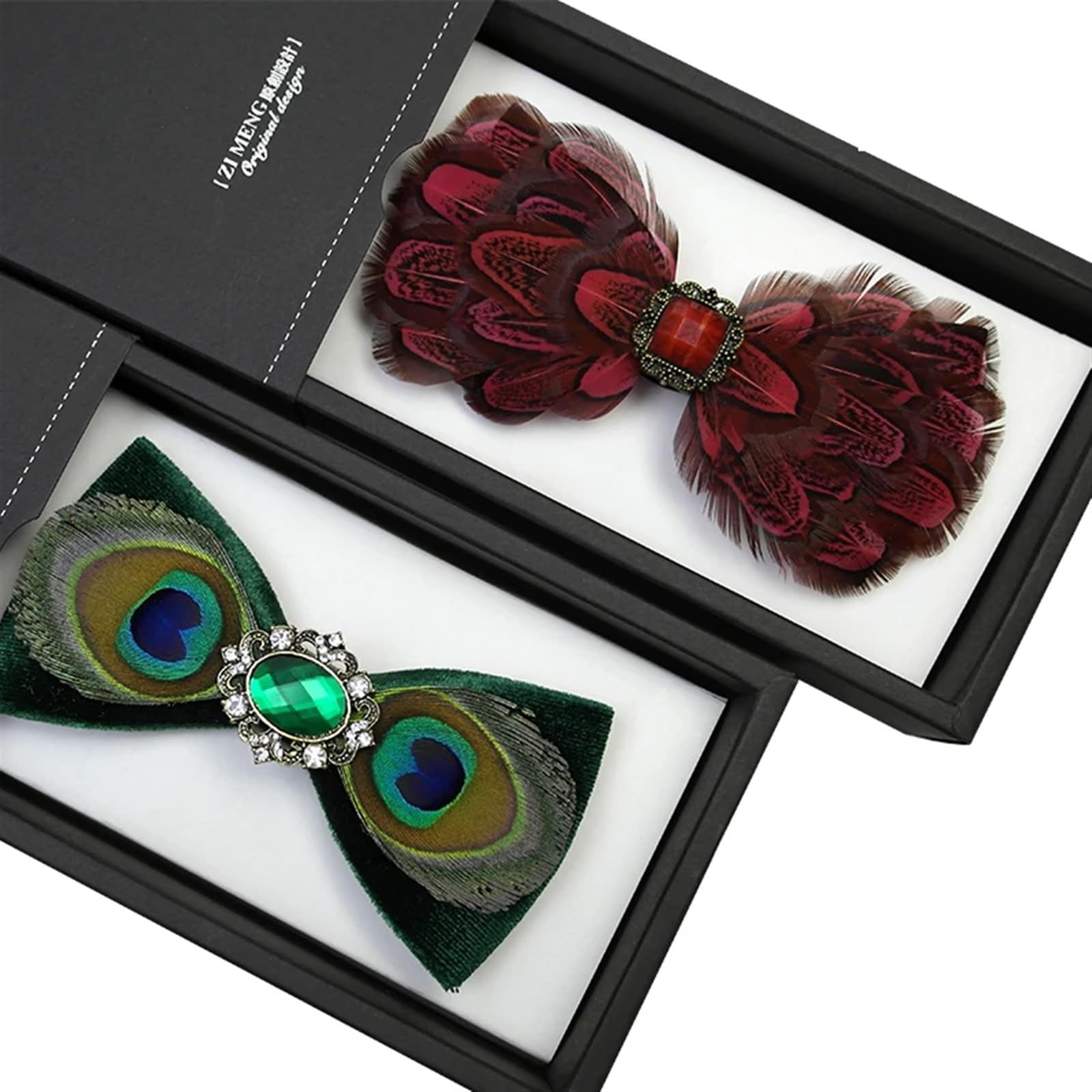 Spilla con Fiocco Papillon da Uomo Papillon di Piume Ottimo for la Cravatta Maschile for la Festa di Nozze(Color3)