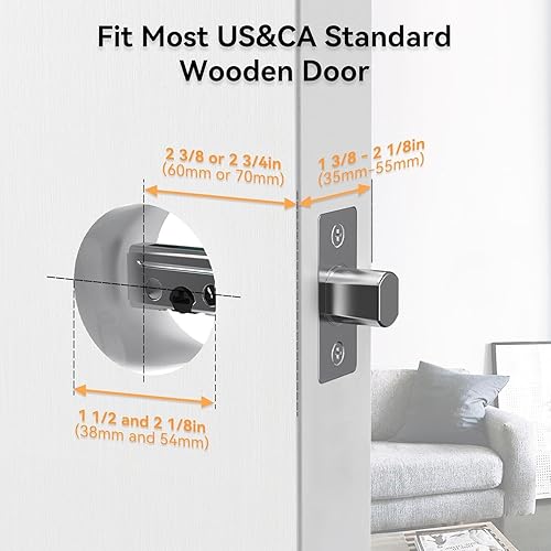 Miniatura 8 de Cerradura inteligente de video con timbre, cerradura de puerta de entrada 6 en 1 sin llave, cerradura de cerrojo de cámara WiFi integrada para
