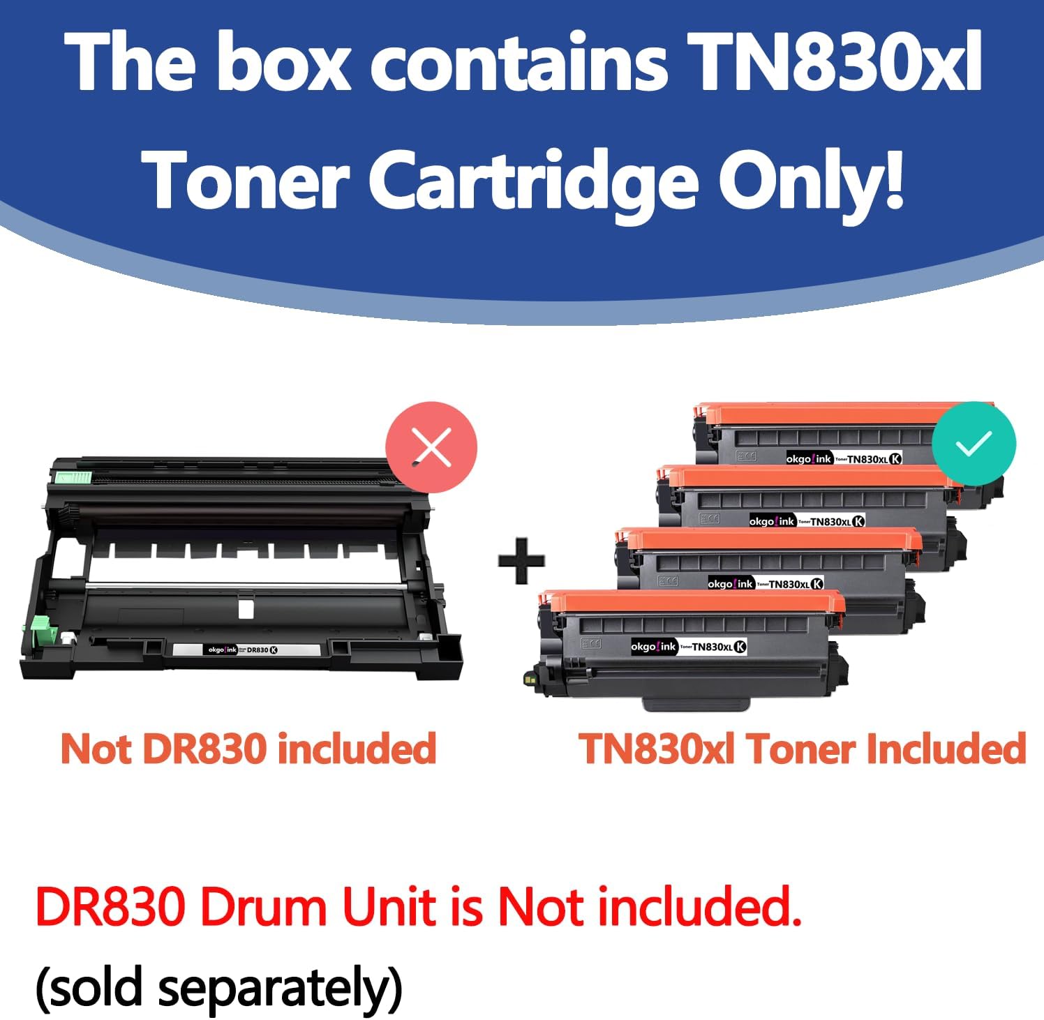 Compatible TN830XL TN830 Toner Cartridge Replacement for Brother TN-830XL TN-830 XL TN830xl/v Toner with DCP-L2640DW HL-L2460DW HL-L2480DW HL-L2400D HL-L2405W MFC-L2820DW Printer ,4 Pack Black